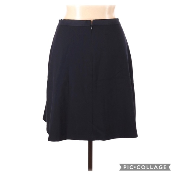 Ellen Tracy Pleated Navy Blue Work Career Skirt - Picture 3 of 3